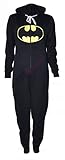 Womens Black Batman Hooded Onesie (Sty) (S, Black)