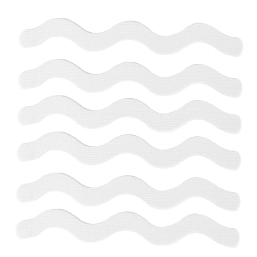 Holibanna 12pcs Non Slip Adhesive Wavy Bath Treads for Shower Safety Bathroom Stickers Traction Decals for Tubs Pools Stairs and Wet Areas S Shape