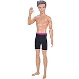 E-TING Cool Beach Swimsuit Bathing Doll Clothes One-piece Swimwear for Ken Dolls New Look (Black)