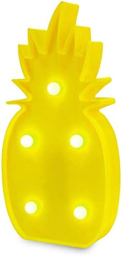 KiBlue Pineapple Lamp Pineapple Decorations Pineapple Decor Light Pineapple Party Decorations Battery Operated Yellow Pineapple Lamp Table Lamp Light for Party Supplies-Wall Decoration