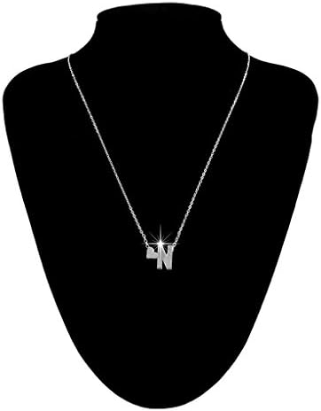 Alixyz Fashion Necklaces, 26 English Letter Gift Name Chain Pendant Jewelry Belongs To Your Exclusive Alphabet (Silver, N)