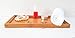 Spa Towels & Wood Tray Set: 6 pack Pure White 100% Cotton Washcloths (Bamboo Wood)