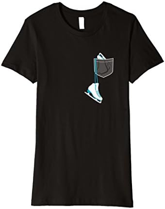 Womens Ice Skating Shoes In Pocket Tee Shirt - Skating Shirt Large Black