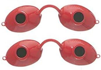 2 pack Super Sunnies UV Eye Protection Tanning Goggles Eyeshields (Red)