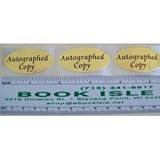 'Autographed Copy' Stickers : 2 Inch Oval Bright Gold Laminated Foil