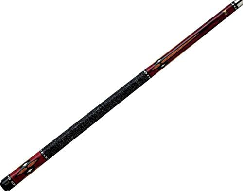 GriffinGR21 Pool Cue - Burgundy Stained Maple with White Diamond Overlays and Maple Point Overlays