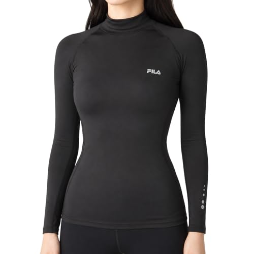 [FILA]水陸両用スポーツインナー 長袖 ハイネック コンプレッションシャツ UVカット ドライ 445406K 445406Q BBK3L