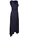 OUGES Women's V Neck Sleeveless Summer Casual Long Maxi Dresses(Navy,XL)