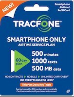 Tracfone Pin Smartphone 1000Text 500MB