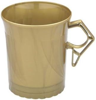 Newbury Gold Plastic Coffee Cups, 8oz 8 Per Pack