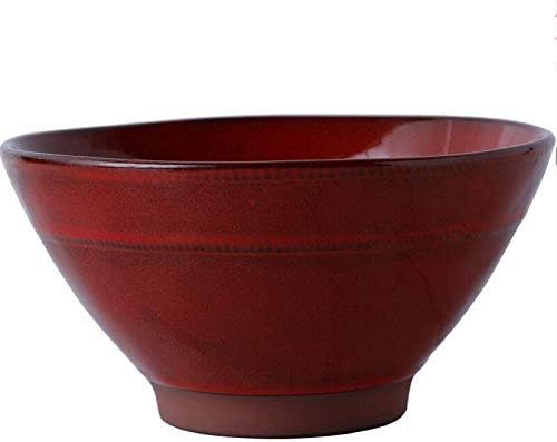 Retro Brick-red Ceramic Bowl 7 inch Rice Bowl Household Ramen Beef Noodle Bowl