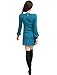 Allegra K Women Peter Pan Dress Bracelet Sleeve Button Down Back Short Dresses X-Large / US 18 Turquoise