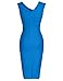 MUXXN Women's Irregular Neckline Sheath Fit Rockabilly Dress (M Color Blue)