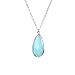 Women's Gold Plated Chain Wrapped Natural Stone Crystal Drop Pendant Necklace