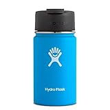 Hydro Flask 12 oz Double Wall Vacuum Insulated Stainless Steel Water Bottle / Travel Coffee Mug, Wide Mouth with BPA Free Hydro Flip Cap, Pacific