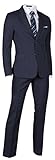JEJEhomme Men's Slim Fit Casual Business Suits Tuxedo Navy (US 40Regular / US 32Waist)