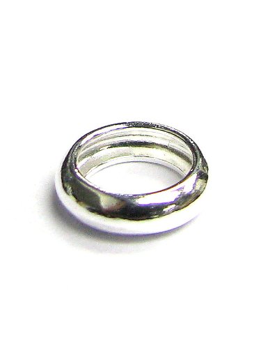 10 pcs .925 Sterling Silver 5mm Round Closed Bubble Bead Spacer Rondelle Jump Rings 12 Gauge / 2mm Wire / Connector / Findings / Bright