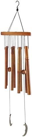 Celestial Moon Handcrafted Wooden Bamboo Wind Chime
