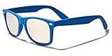Vintage Retro Classic Mirror Reflective Revo Lens Wayfarer Style Sunglasses - 80's Fashion (Revo Lens Frame - Orange)