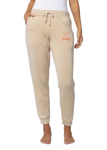 chicka-d Women's Slim Fit Joggers NCAA Primary Team Icon Oatmeal, Virginia Cavaliers, Oatmeal, Large at Amazon