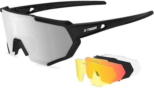 X-TIGER Polarized Sports Sunglasses with Interchangeable Lenses