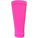 CrossBones Sports Shin Guard Sleeves for Soccer (2 Pair Pack) (Neon Pink)