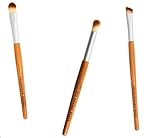 Bamboo Naturals Makeup Brushes, the Perfect Smoky Eye Kit, Natural Bamboo Handles, Includes Three Brushes: Eyeshadow Brush, Smudge Brush, Angled Eyeliner Brush