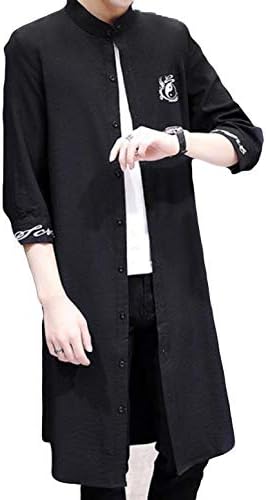 Debangniカーディガン ロング メンズ 黒 アウター ゆったり カジュアル 夏 秋 薄手 通気 無地 シルエット カーディガン コート 膝長 ストリート系