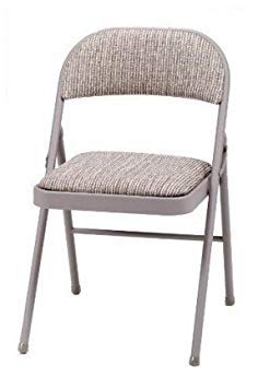 MECO Deluxe Padded Steel Fabric Folding Chair-Brown, 16-inch