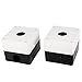 2Pcs 22mm Hole Dia Push Button Control Station Box Black White