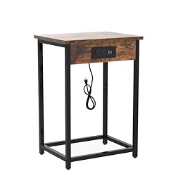 Nightstands Set of 2, End Table with Charging