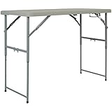 Office Star Resin Multipurpose Rectangle Table, 4-Feet Long, Height Adjustable, Center Folding Table