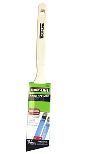 Shur-Line 55531N Premium Paint Brush, Poly/Nylon Blend Bristles, Angle w/Fine Tapered Tips, Solid Wood Sash Handle, 1.5 Inch W