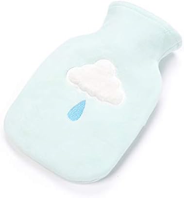 Shuda Cloud Pattern Soft Hot Water Bottle Keep Warm Relief The Pain and Comfort for Family Lover and Friends Warm Gift (0.5L)