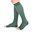 Doc Miller Open Toe Compression Socks, 20-30 mmHg, Toeless Compression Sleeves for Legs, Knee High Stockings for Shin Splints, Varicose Veins, Travel, Calf Support & Muscle Recovery, Men & Women, Pair