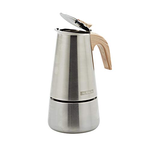 AURAUN Espressokocher für 6 Tassen, Edelstahl, für Induktions-, Gas- oder Elektroherd, geeignet für Cafetera Greca… – Bild 6