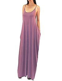 Vivicastle, vestido Batwing listo de verano sin mangas, largo, grande y holgado con bolsillos