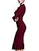 Rocorose Women's Sexy Bodyon Mermaid Mock Neck Long Sleeve Knit Dress