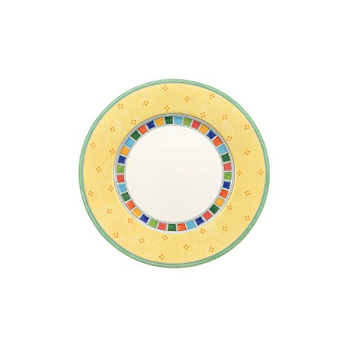 Villeroy & Boch Twist Alea Limone Bread & Butter Plate, 6.5 in, Premium Porcelain, White/Yellow