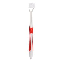 Sarora Toothbrush ，1x 3 Sided Toothbrush Ultrafine Soft Bristle Adult Tooth Brush For Health Teeth (Red)