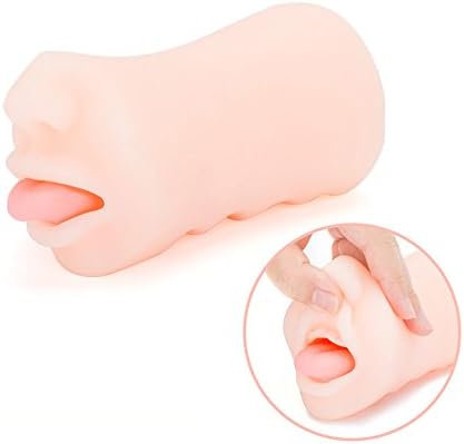 Realistic Male Masturbation Cup, 3D Pocket Pussy Mouth Masturbator for Oral Blow Job Create Natural Suction