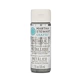 Martha Stewart Crafts Multi-Surface Metallic Acrylic Craft Paint in Assorted Colors (2-Ounce), 32128 Sterling