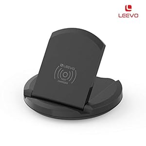 Leevo 10W Qi Certified Wireless Charger, Ultra-Slim Foldable Pad, Universally Compatible (Black)