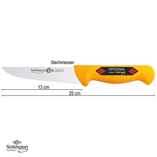 EIKASO Solingen 3-Teiliges Profi Messer Set geeignet als Metzgermesser, Fleischermesser, Schlachtermesser, Ausbeinmesser & Kochmesser aus Molybdänstahl 1.4116 für Profis und Privat (Gelb) – Bild 8