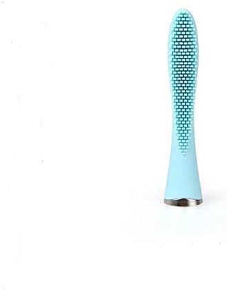 Lucktao Silicone Sonic Electric Toothbrush Waterproof Deep Clean Teeth Whitening Electric Teeth Brush USB Rechargeable Oral Health (bule replacement head)
