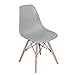 HOMY CASA Grey Dining Chairs Mid Century Side Chair for Dining Room Living Room,Eiffel DSW Style PP Seat with Wooden Legs,2 Dining Chairs