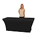 TANGDIAABBCC COLIBYOU Rectangular Stretch Tablecloth Pick from Sizes 4ft, 6ft, 8ft (Black)-Spandex Tight Fit Table Cover for Parties, Trade Shows, Djs, Weddings and Events of All Kinds. (8 Foot)