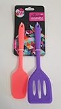 Core Kitchen 2-pc Set Of Silicone Mini Utensil Set - Orange All-Purpose Spatula & Purple Slotted Turner