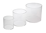 Source One LLC 3 Piece Set 4,6,8 Inch Round Clear Acrylic Riser Sets