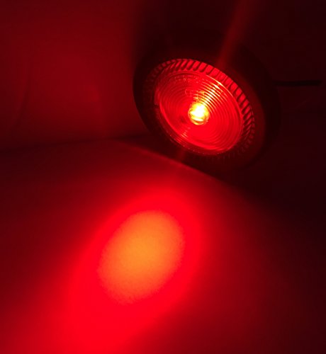 MaxxHaul 80653 2" LED Round Clearance Side Marker Light Red with Grommet Trailer Truck RV ,2 Pack